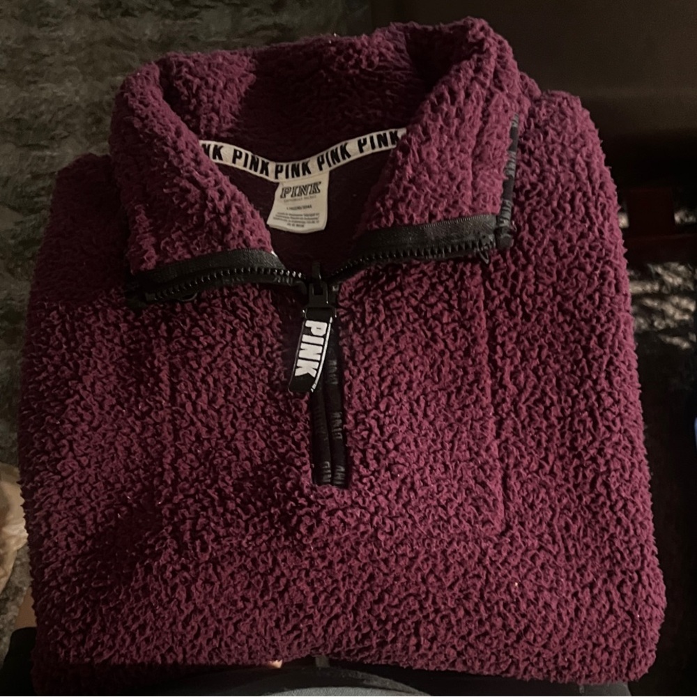 PINK Victoria's Secret Purple Sherpa Pullover